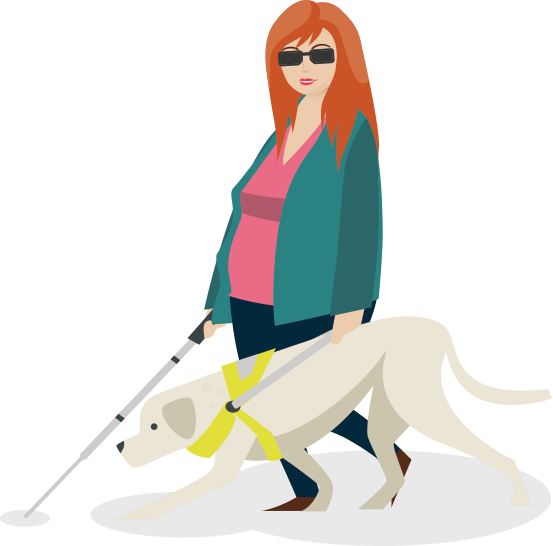 Woman and Guide Dog